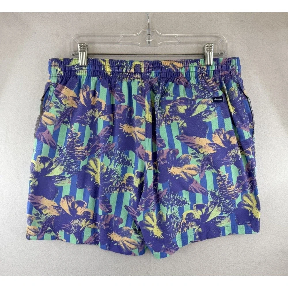 Chubbies Sunday Linners Seersucker Men's Swim Trunks, Size XL, 5.5
